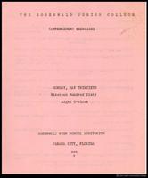The Rosenwald Junior College Commencement Exercises program May 30, 1960.