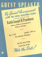 Guest speaker Rabbi Joseph H. Freedman