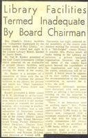 Library Facilities Termed Inadequate By Board Chairman