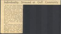 Individuality Stressed at Gulf Community