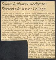 Snake Authority Addresses Students At Junior College