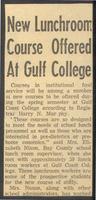 New Lunchroom Course Offered At Gulf College