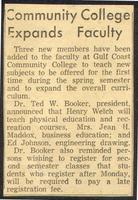 Community College Expands Faculty