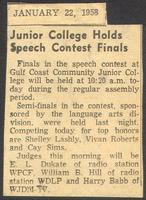 Junior College Holds Speech Contest Finals