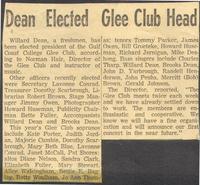 Dean Elected Glee Club Head