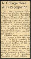 Jr. College Here Wins Recognition