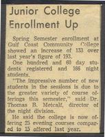 Junior College Enrollment Up