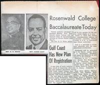 Rosenwald College Baccalaureate Today