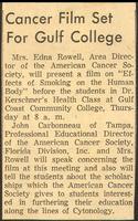 Cancer Film Set For Gulf College