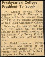 Presbyterian College President To Speak