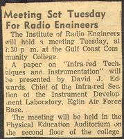 Meeting Set Tuesday For Radio Engineers